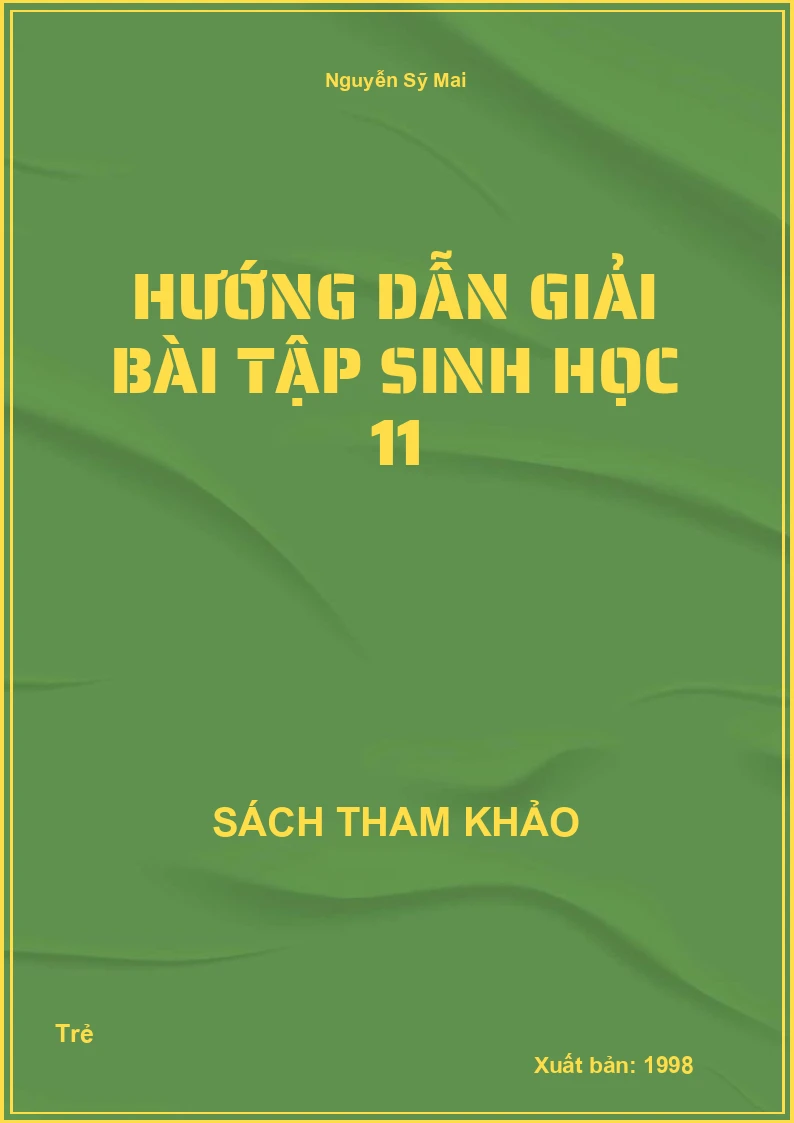 Hướng Dẫn Giải Bài Tập Sinh Học 11