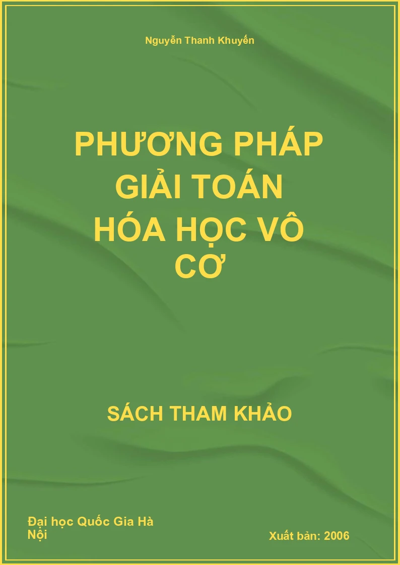 Phương Pháp Giải Toán Hóa Học Vô Cơ