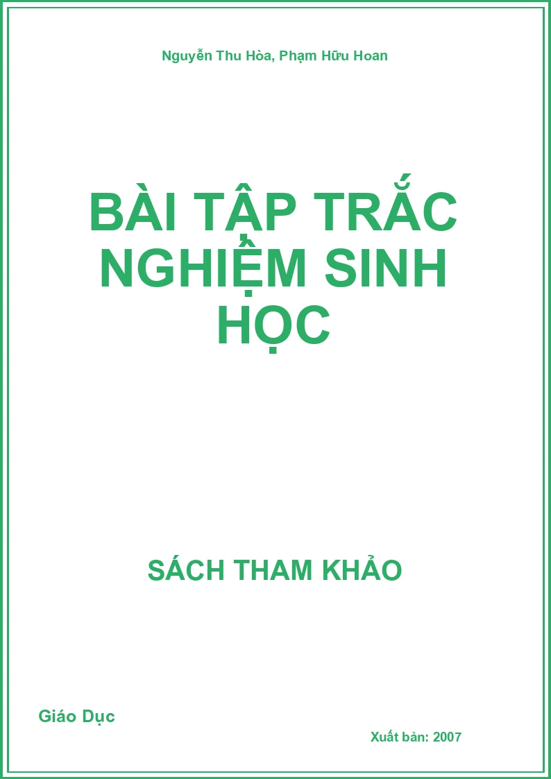 Bài Tập Trắc Nghiệm Sinh Học