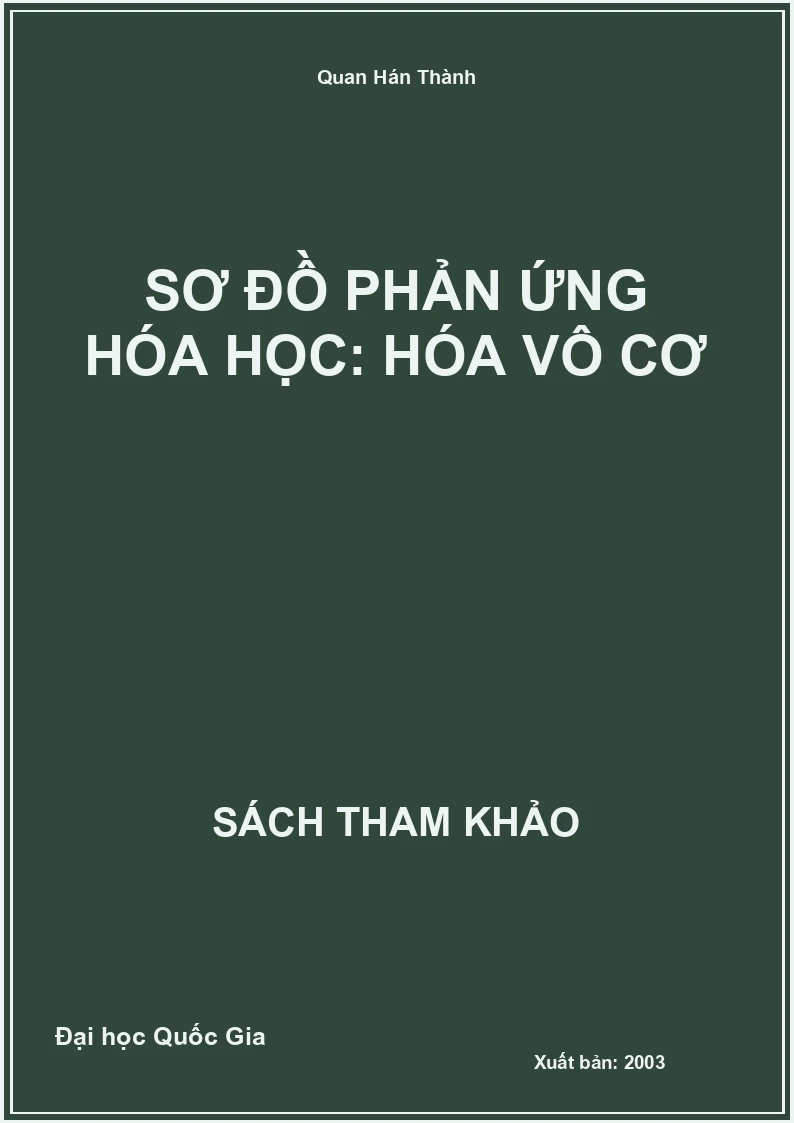 Sơ Đồ Phản Ứng Hóa Học: Hóa Vô Cơ