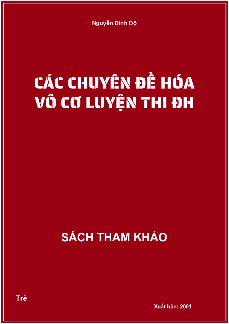 Các Chuyên Đề Hóa Vô Cơ Luyện Thi Đh