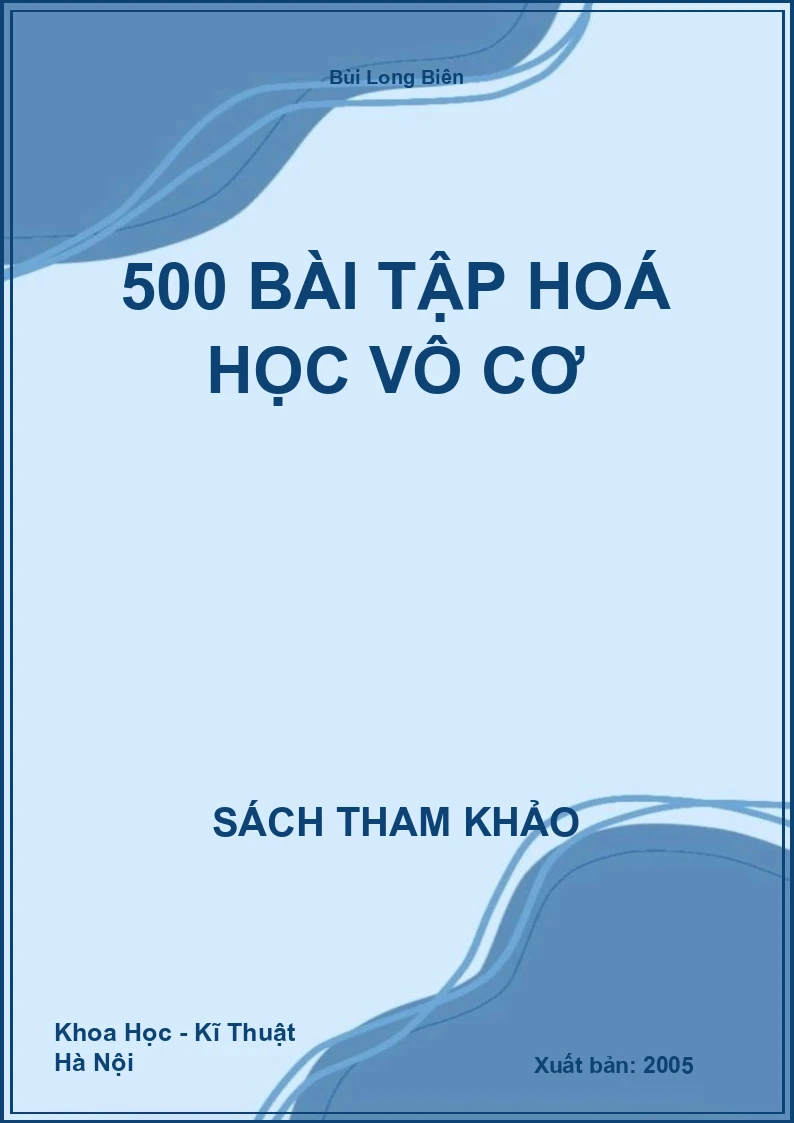 500 Bài Tập Hoá Học Vô Cơ