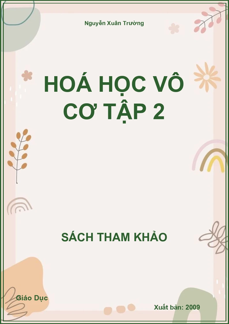 Hoá Học Vô Cơ Tập 2