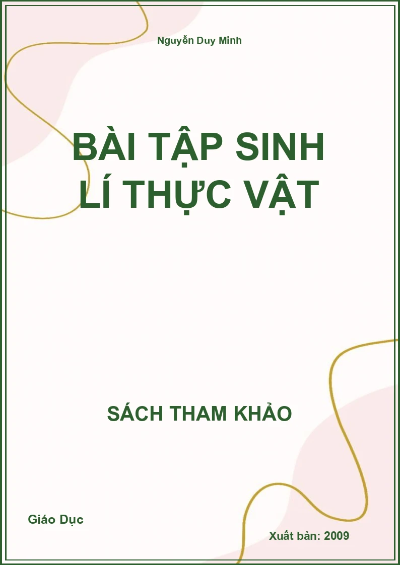 Bài Tập Sinh Lí Thực Vật