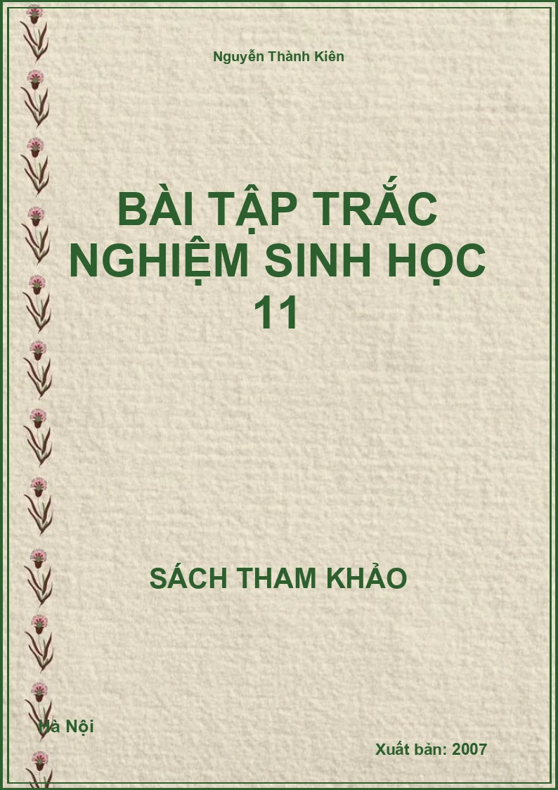 Bài Tập Trắc Nghiệm Sinh Học 11