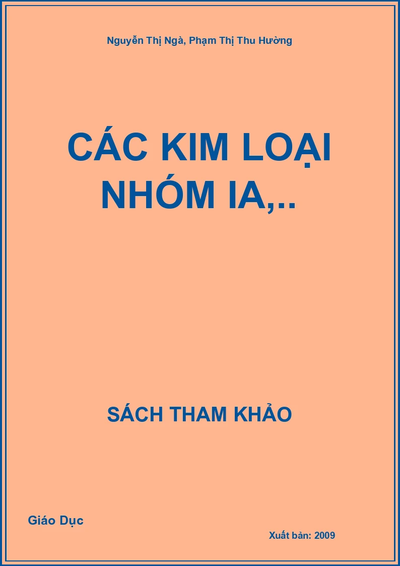 Các Kim Loại Nhóm Ia,..