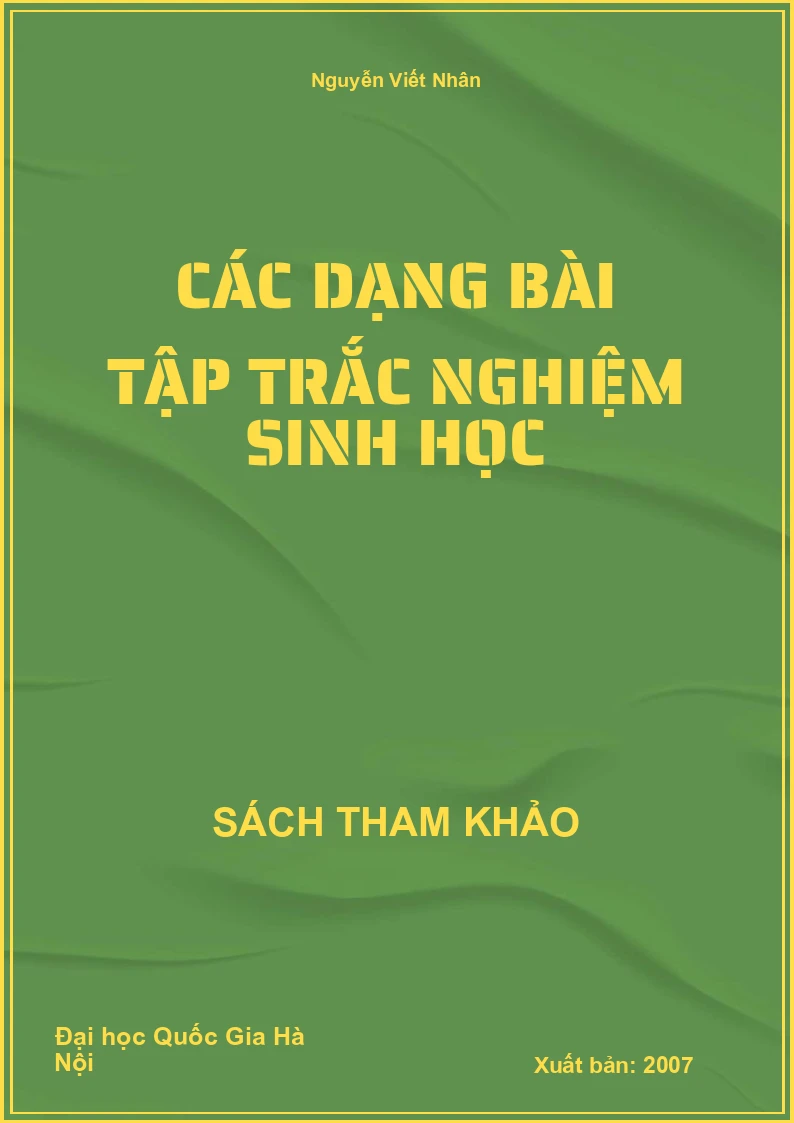 Các Dạng Bài Tập Trắc Nghiệm Sinh Học