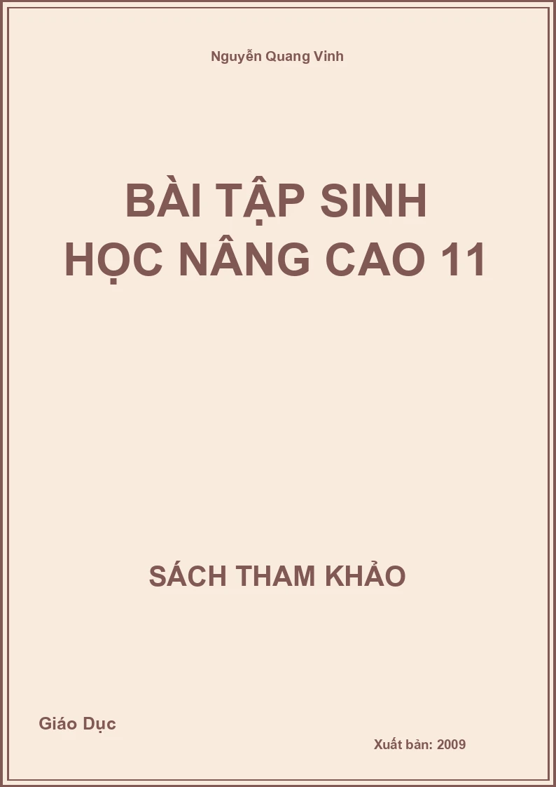 Bài Tập Sinh Học Nâng Cao 11