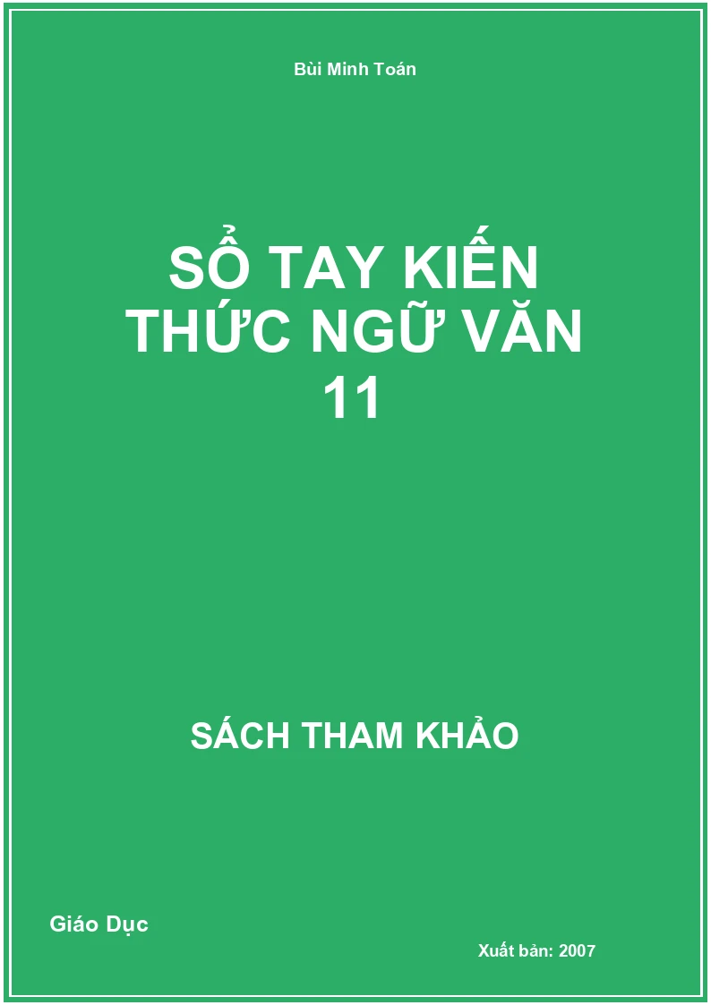 Sổ tay Kiến thức Ngữ văn 11