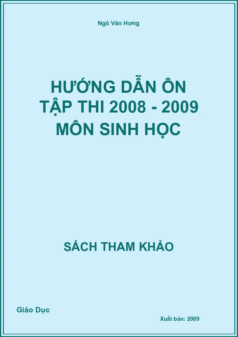 Hướng dẫn Ôn tập thi 2008 - 2009 môn Sinh học