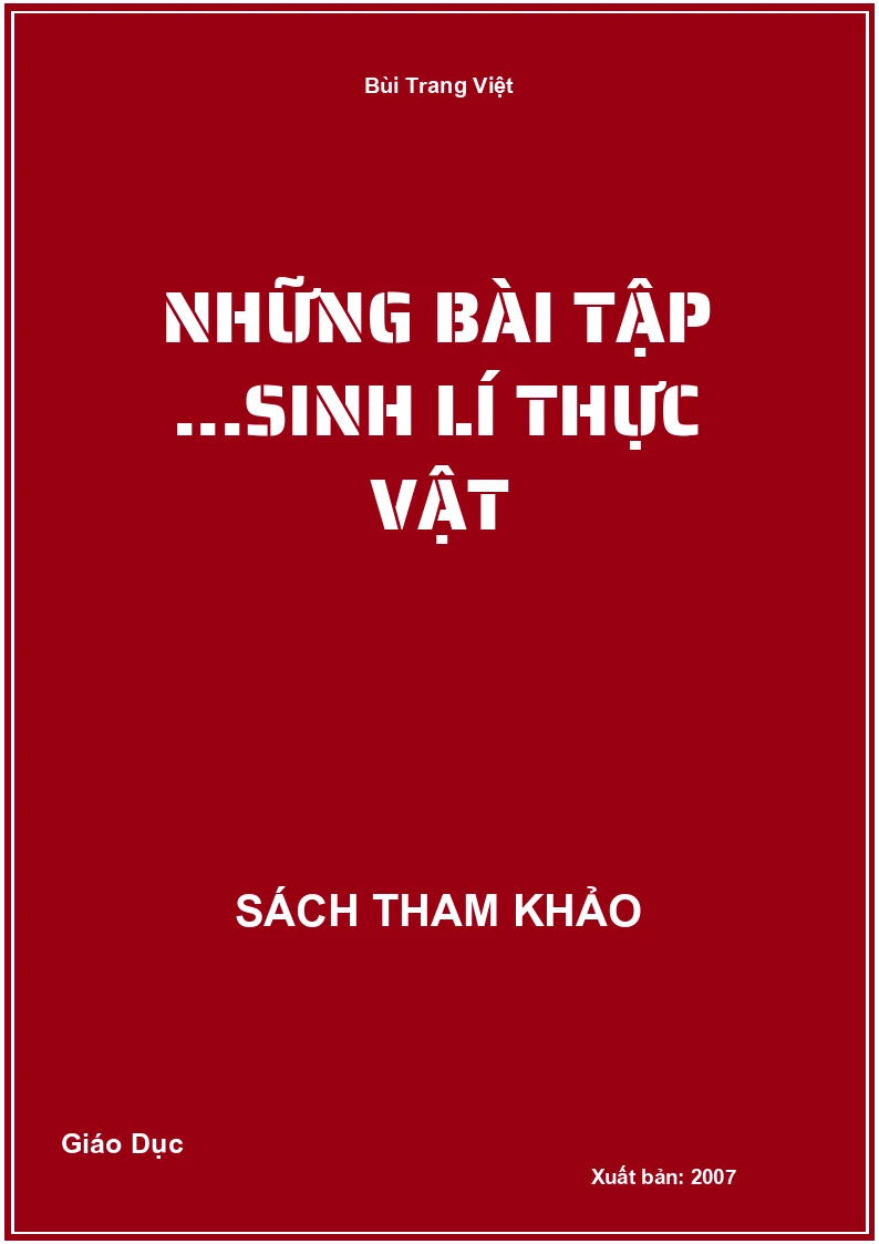 Những bài tập ...sinh lí thực vật