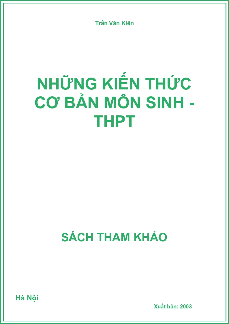 Những kiến thức cơ bản môn Sinh - THPT