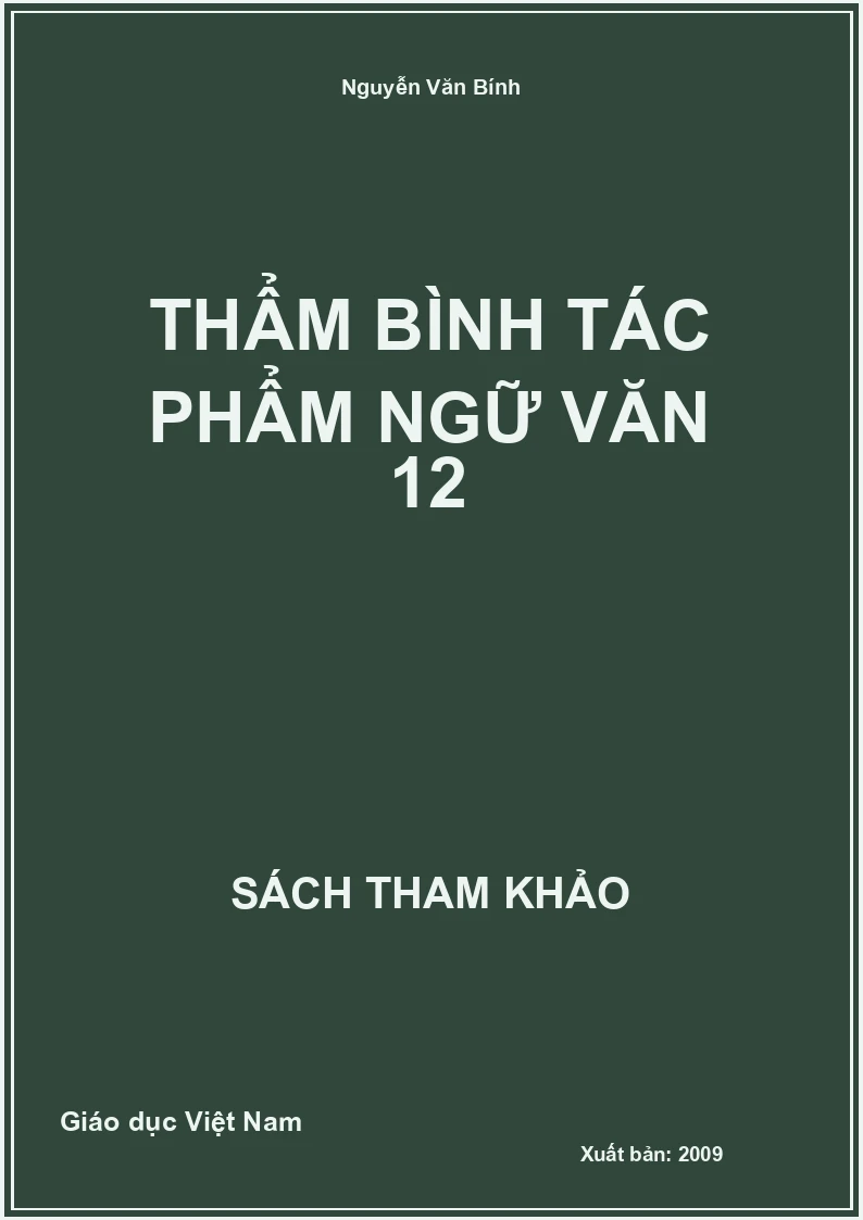 Thẩm bình tác phẩm Ngữ văn 12