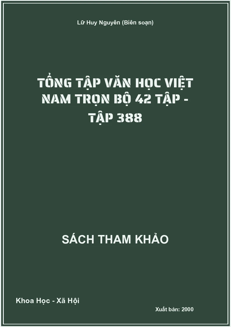 Tổng tập văn học Việt Nam trọn bộ 42 tập - Tập 38