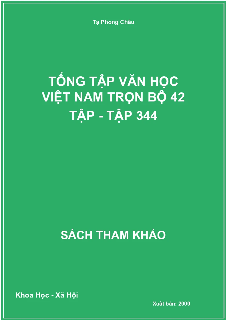 Tổng tập văn học Việt Nam trọn bộ 42 tập - Tập 34