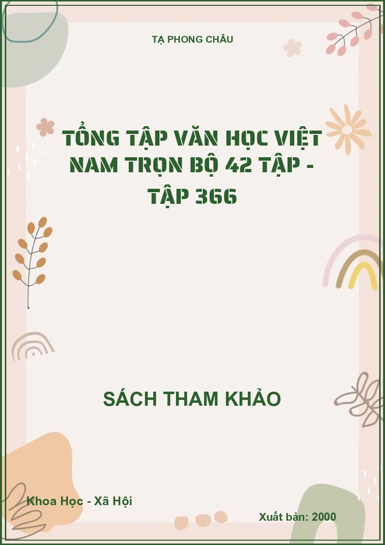 Tổng tập văn học Việt Nam trọn bộ 42 tập - Tập 36