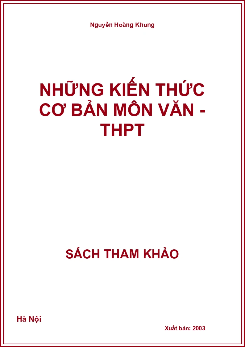 Những kiến thức cơ bản môn Văn - THPT