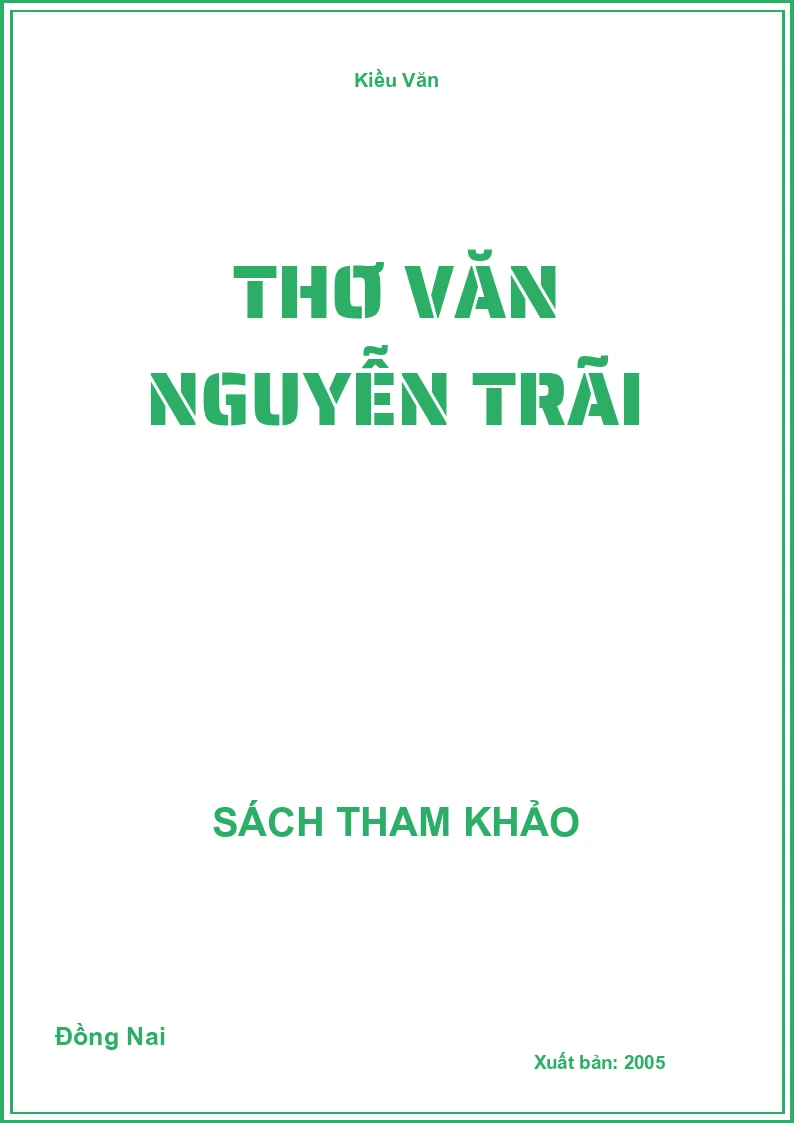 Thơ Văn Nguyễn Trãi