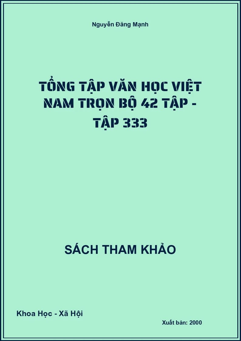 Tổng tập văn học Việt Nam trọn bộ 42 tập - Tập 33