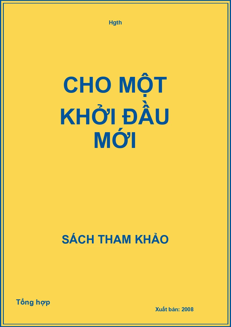 Cho Một Khởi Đầu Mới