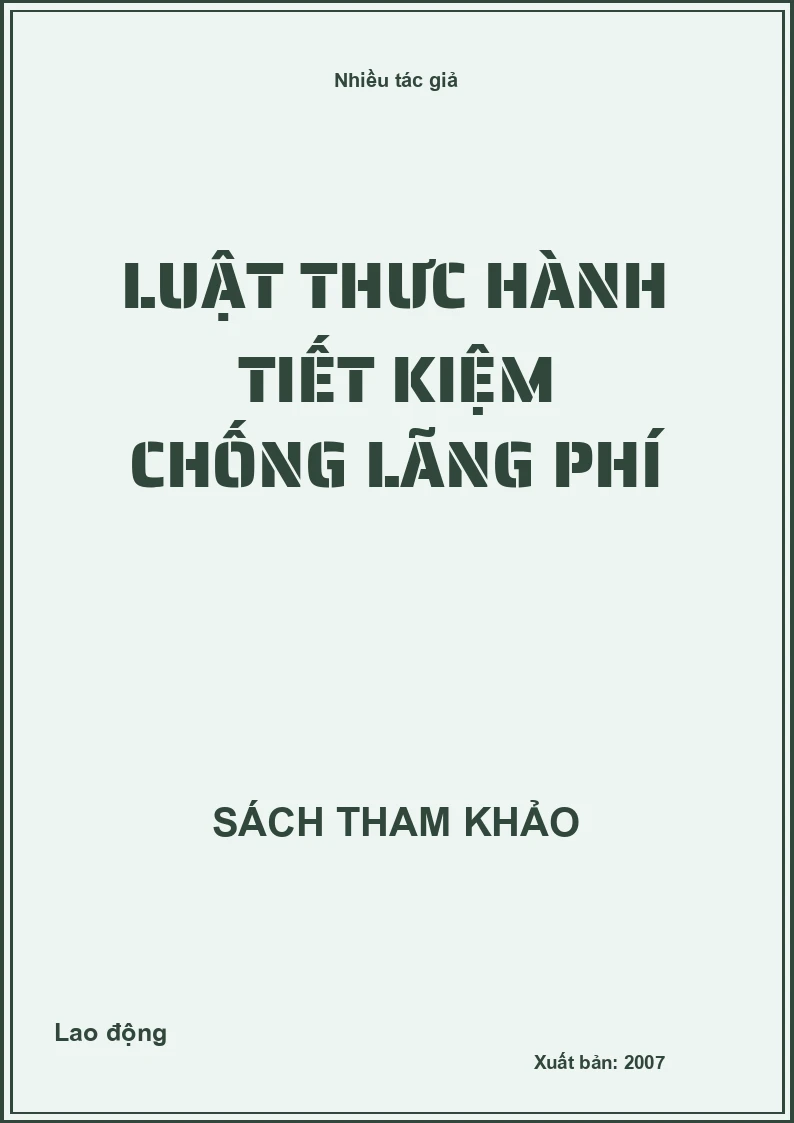 Luật thưc hành tiết kiệm chống lãng phí