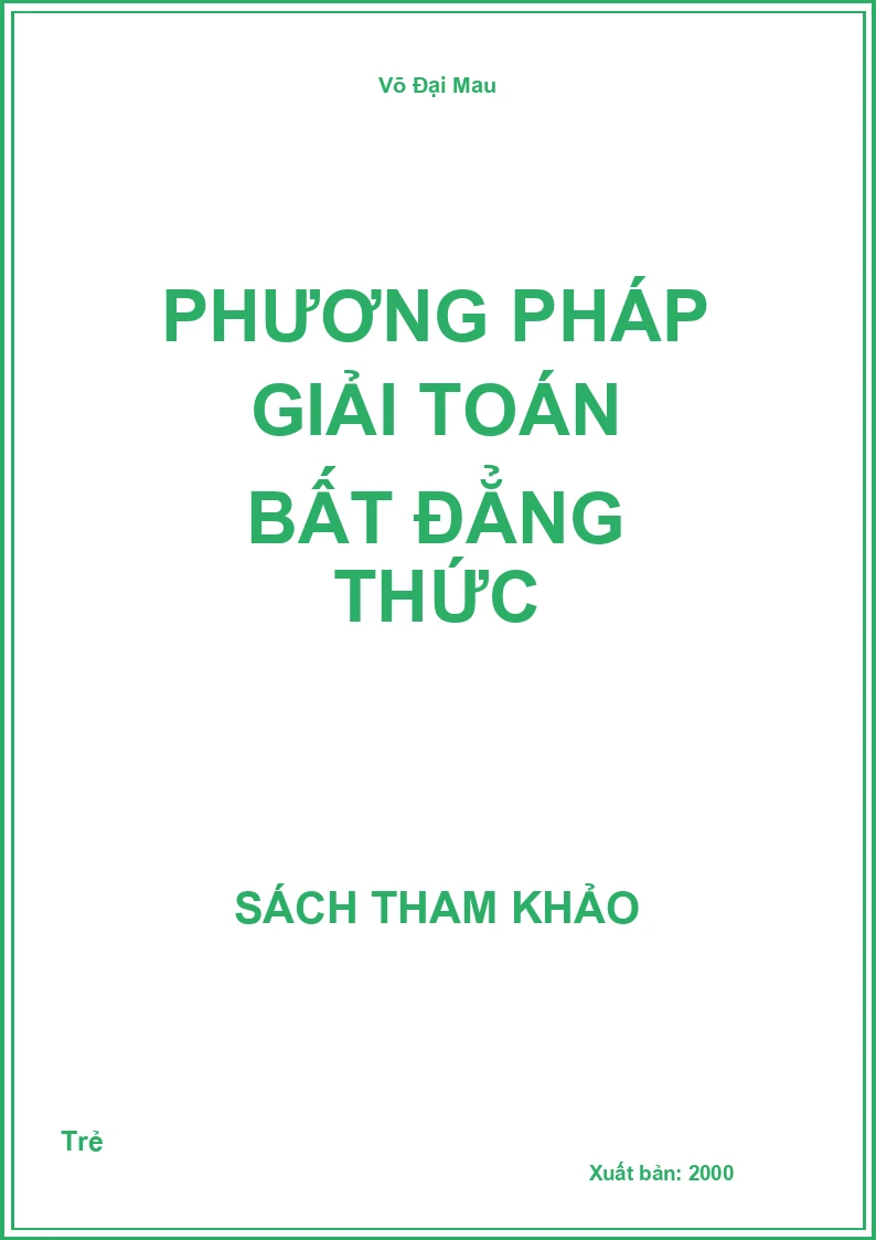 Phương pháp giải toán Bất đẳng thức