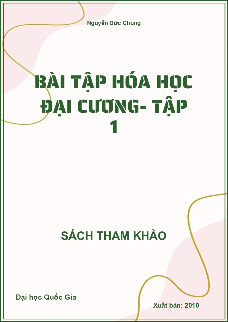 Bài tập hóa học Đại cương- Tập 1