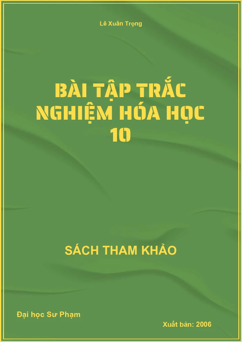 Bài tập trắc nghiệm Hóa học 10