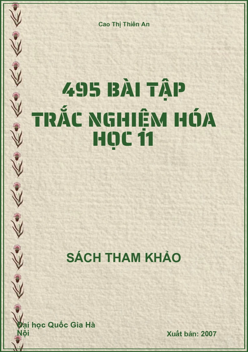495 Bài tập trắc nghiệm Hóa học 11