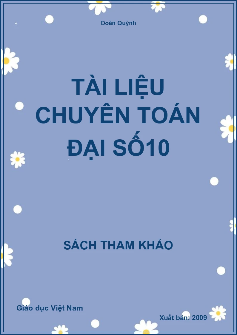 Tài liệu chuyên toán Đại số 10