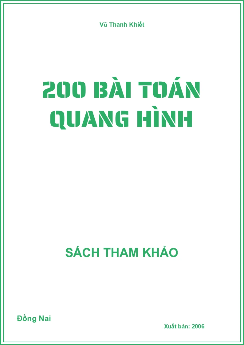 200 bài toán Quang hình