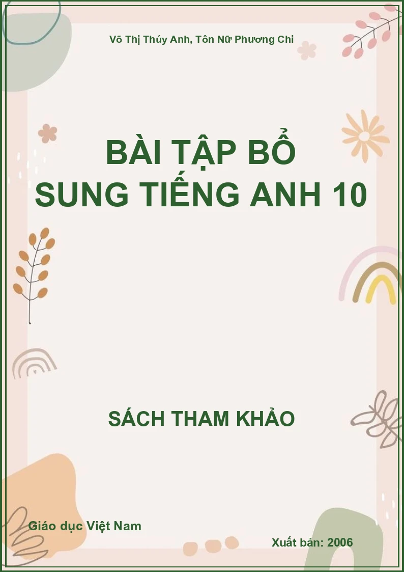 Bài tập bổ sung tiếng Anh 10