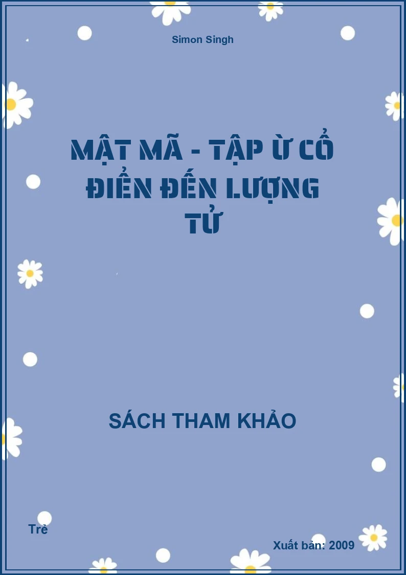 Mật mã - Tập từ cổ điển đến lượng tử
