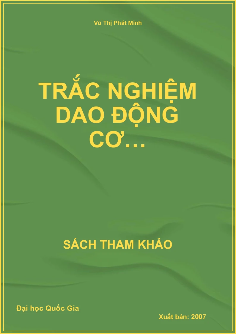 Trắc nghiệm Dao động cơ…