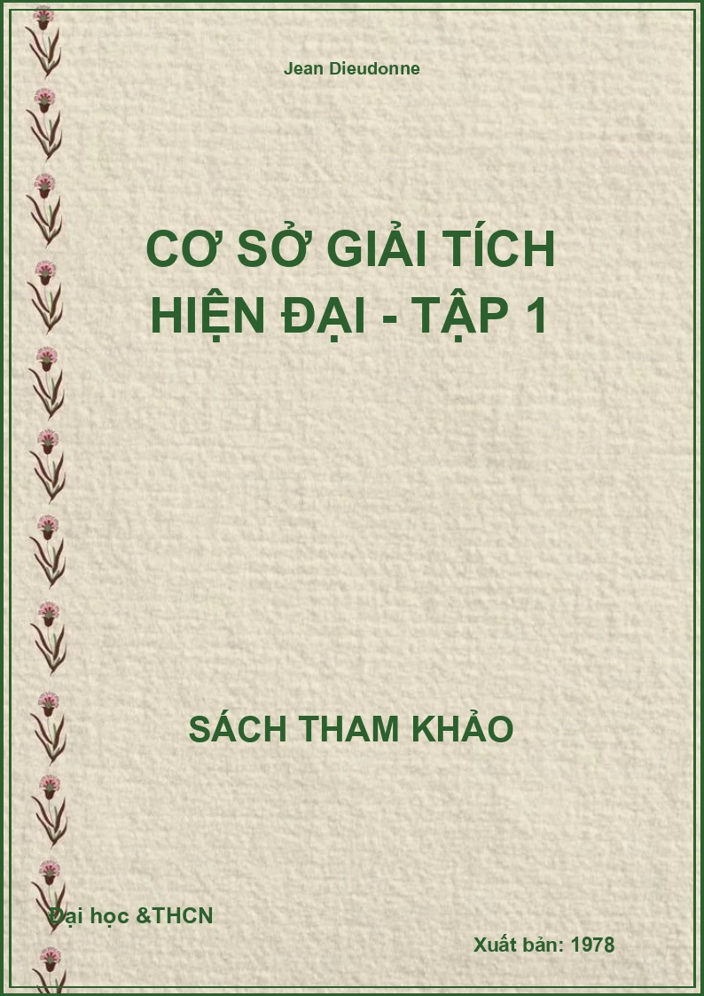 Cơ sở Giải tích hiện đại - tập 1