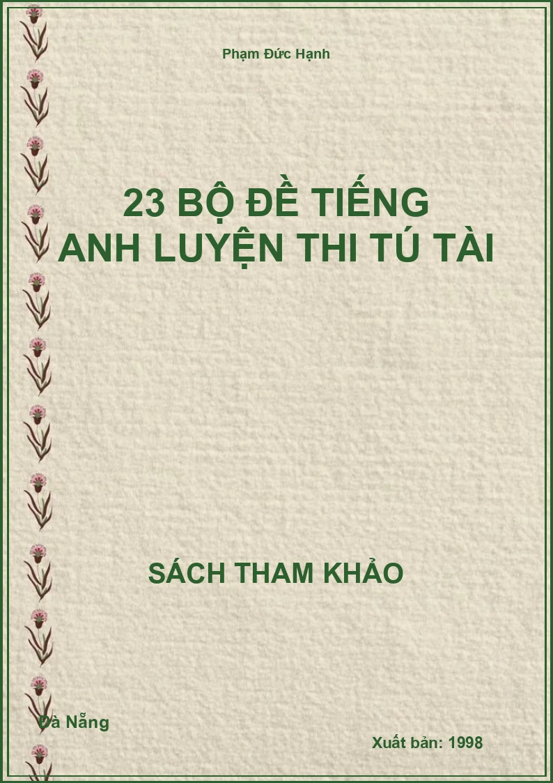 23 bộ đề tiếng Anh luyện thi tú tài