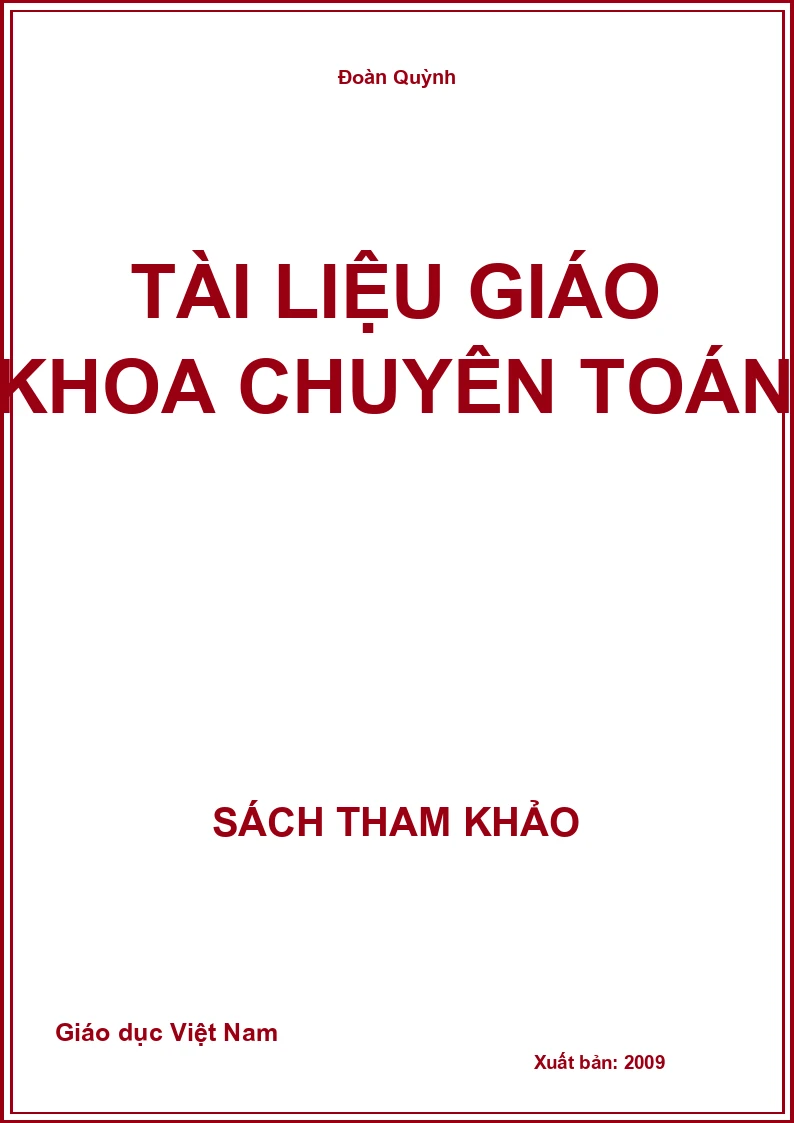 Tài liệu Giáo khoa chuyên toán