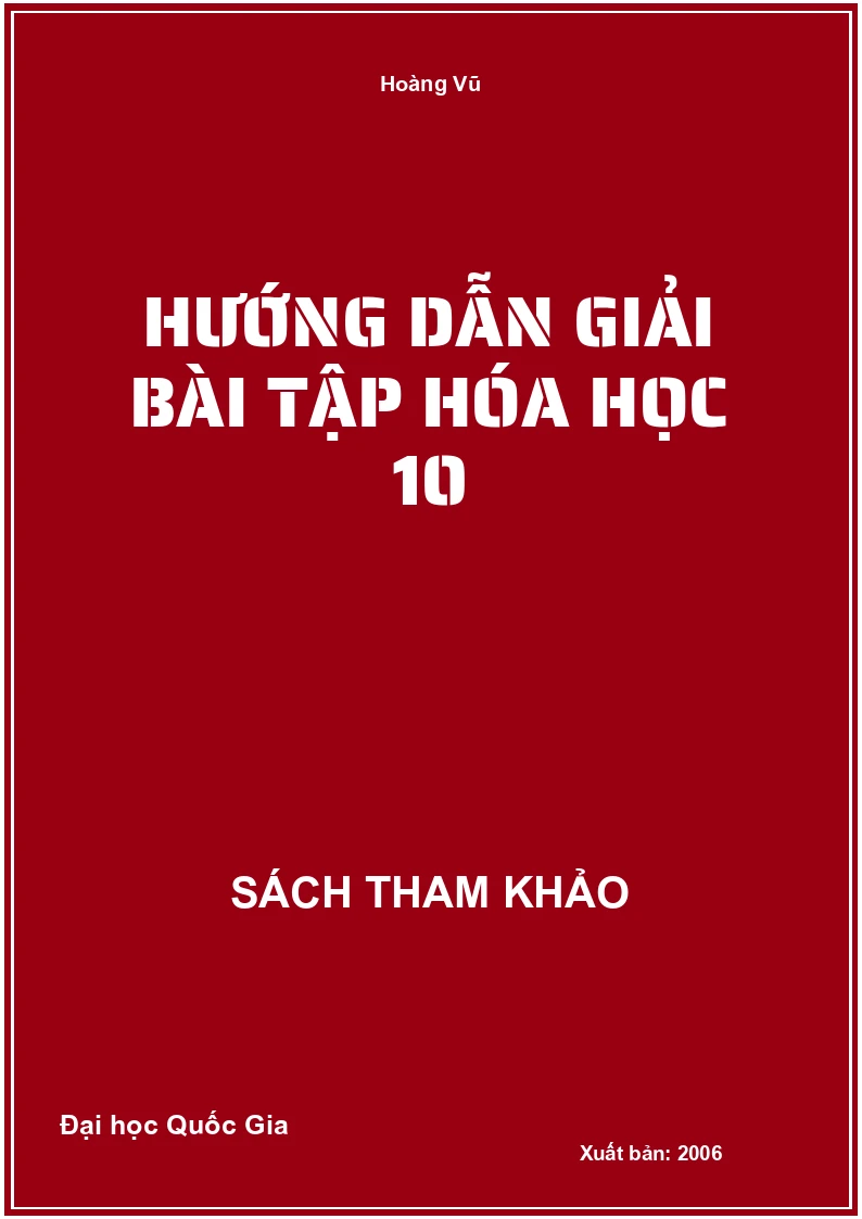Hướng dẫn giải bài tập Hóa học 10