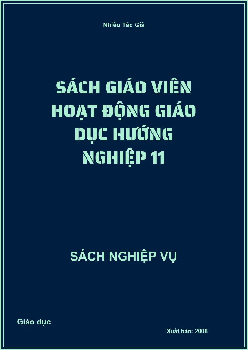 Sách Giáo Viên Hoạt Động Giáo Dục Hướng Nghiệp 11