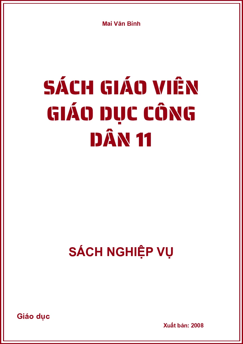 Sách Giáo Viên Giáo Dục Công Dân 11