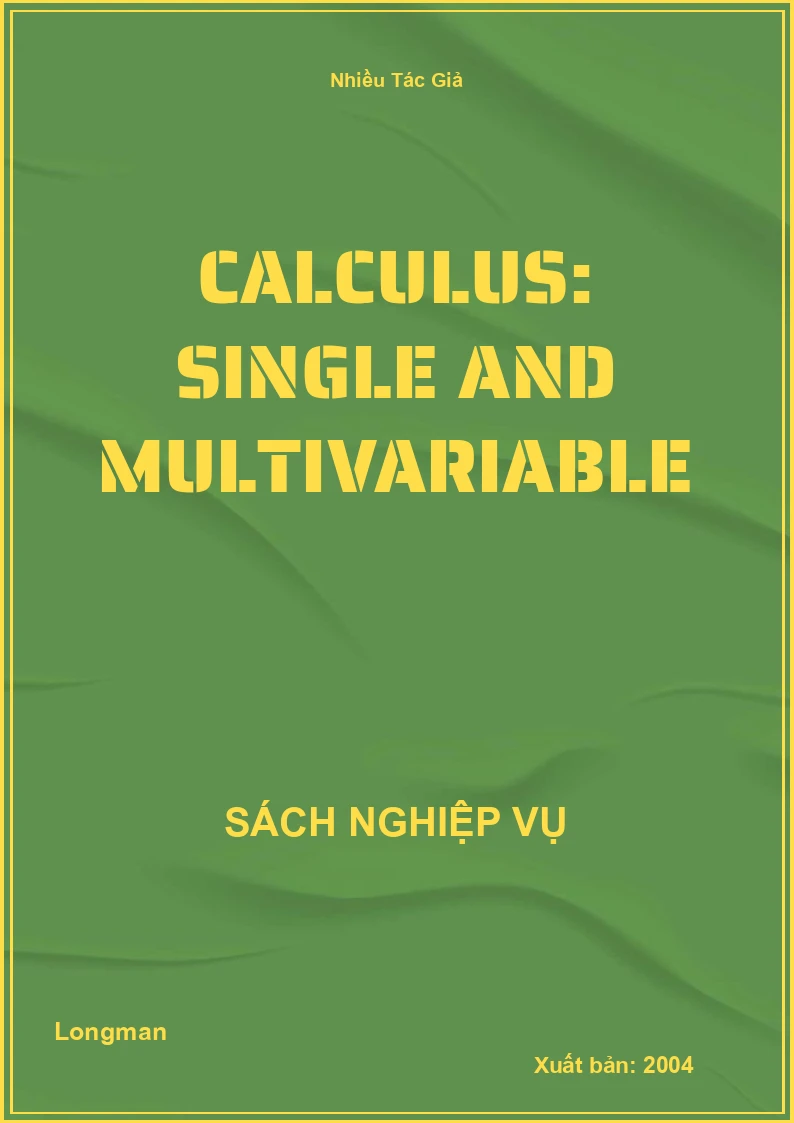 Calculus: Single And Multivariable