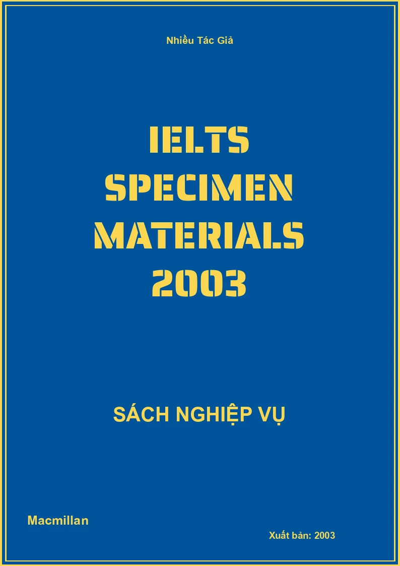 Ielts Specimen Materials 2003