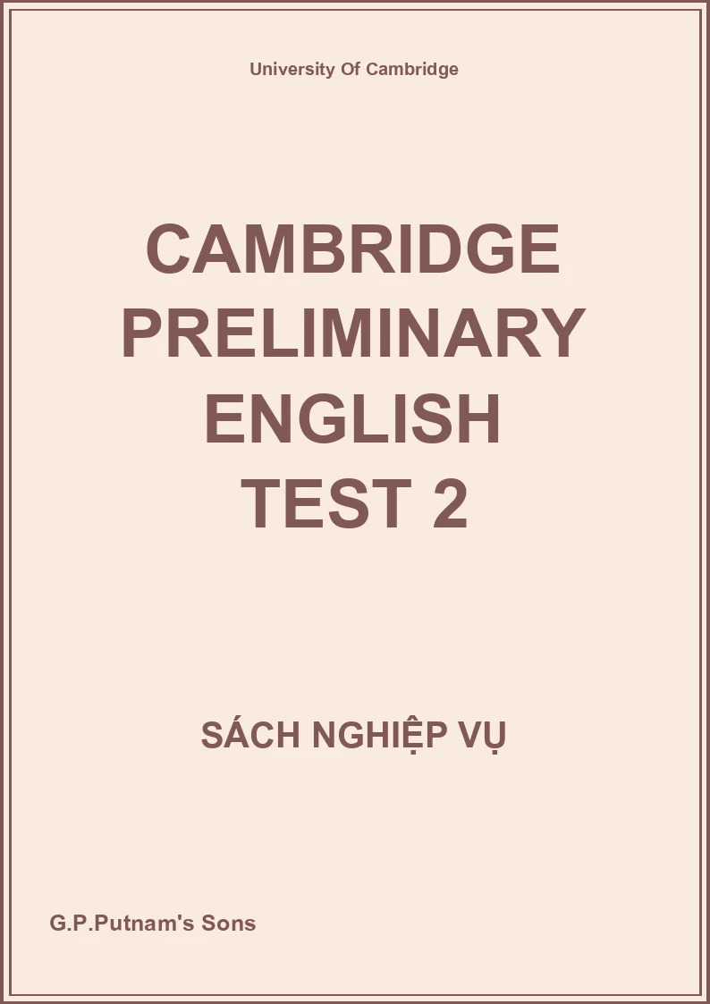 Cambridge Preliminary English Test 2