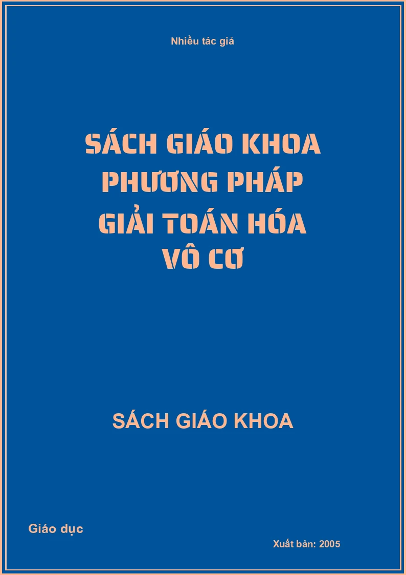 Sách Giáo Khoa Phương Pháp Giải Toán Hóa Vô Cơ