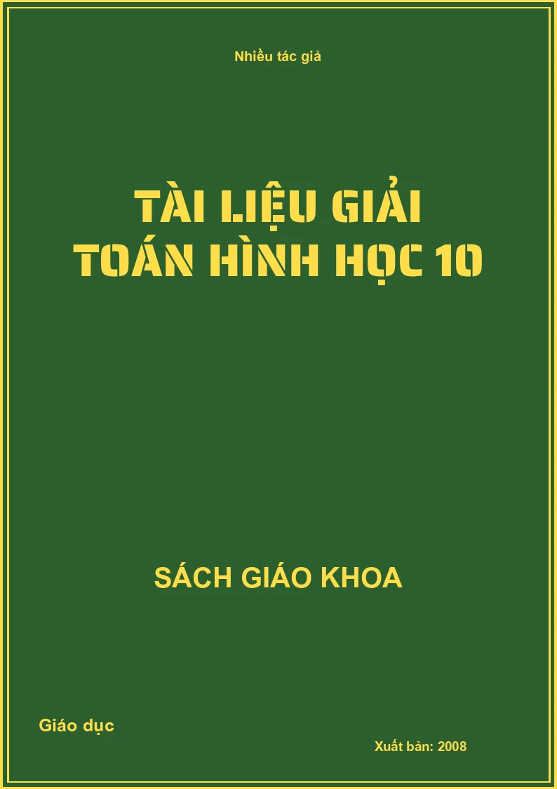 Tài Liệu Giải Toán Hình Học 10