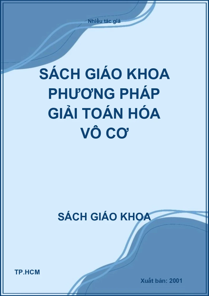 Sách Giáo Khoa Phương Pháp Giải Toán Hóa Vô Cơ