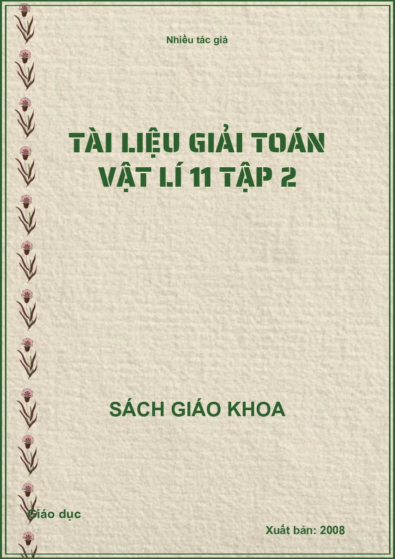 Tài Liệu Giải Toán Vật Lí 11 Tập 2