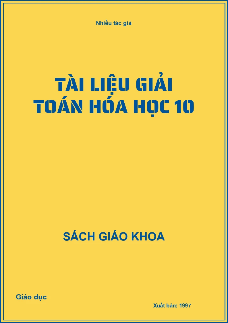 Tài Liệu Giải Toán Hóa Học 10