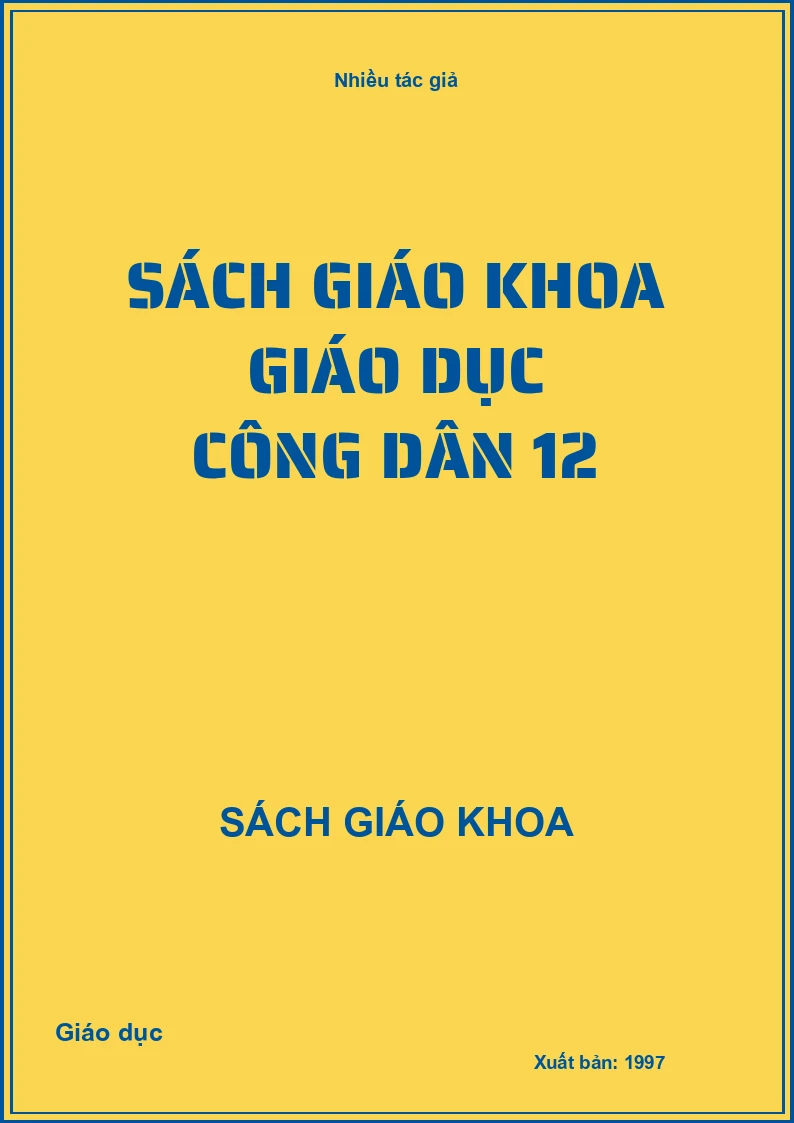 Sách Giáo Khoa Giáo Dục Công Dân 12