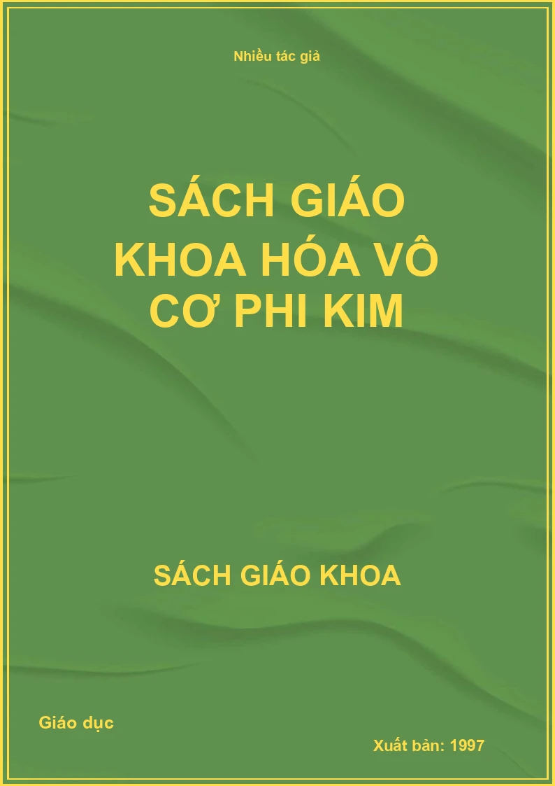 Sách Giáo Khoa Hóa Vô Cơ Phi Kim